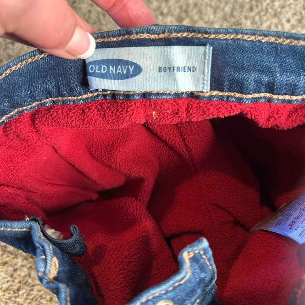 Old Navy Boyfriend Fleece Lined Jeans 3T Dark Wash‎ Cozy Winter Denim